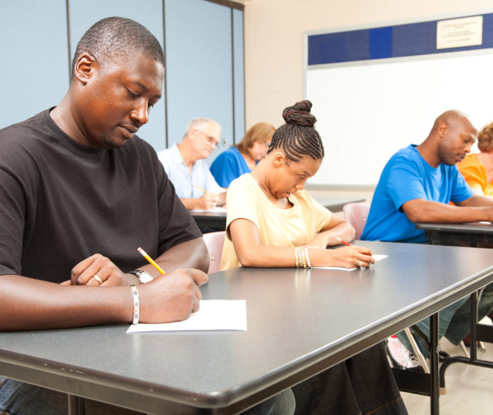 Adult Students Taking Test