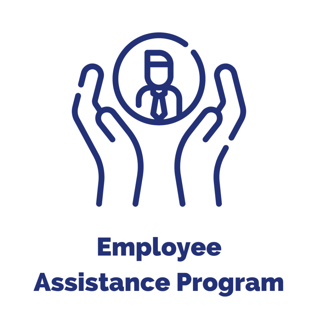 2 hands with a graphic of a person in between them.
Text reads: Employee Assistance Program