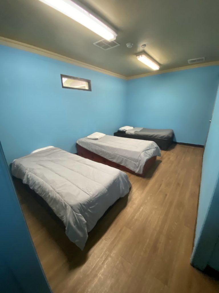 A photograph of a bedroom at the facility
