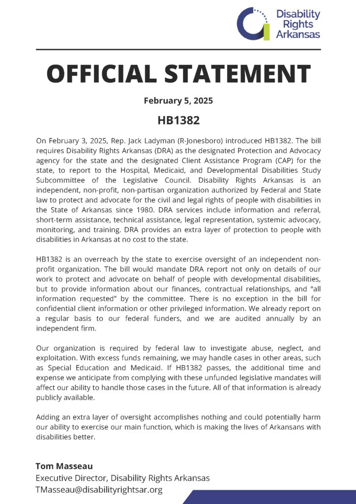 Image of the official statement.